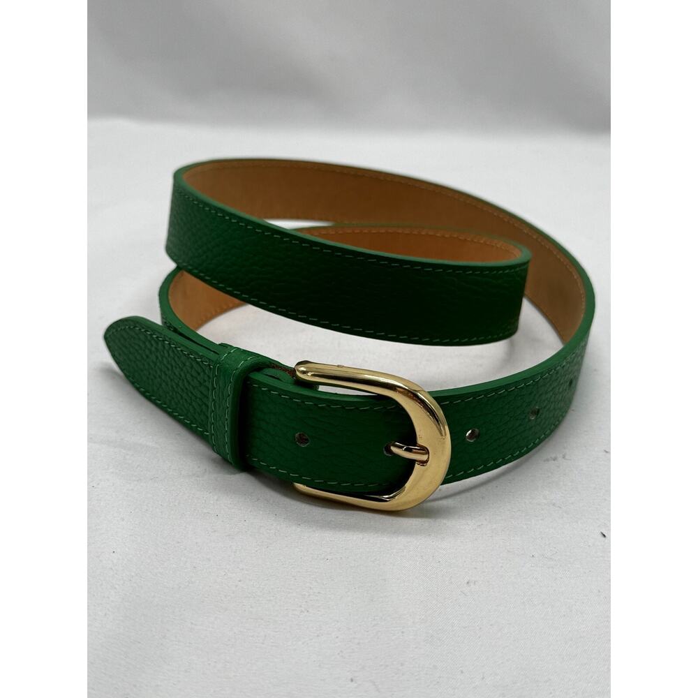 Persaman Genuine Leather Kelly Green Brass Buckle 41" long NWT Classic Work - Picture 2 of 7